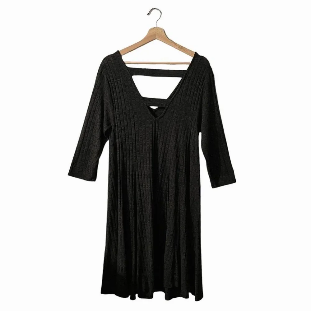 Torrid Ladder Back Knit Skater Dress Plus Size 1X Olive Green Swing 11505725 - Picture 3 of 11